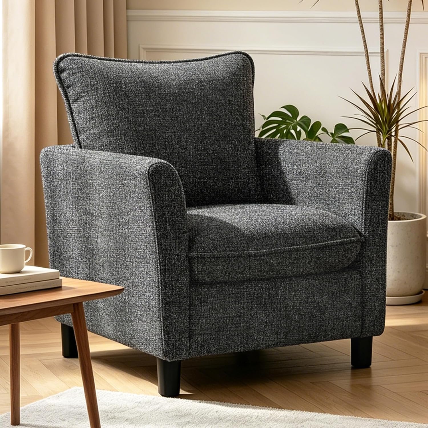 Accent Chairs for Living Room Chairs, Reading Chair Mid Century Modern Chair, Soft Chenille Sofa Chair, Upholstered Arm Chair Comfy Chair Side Chair